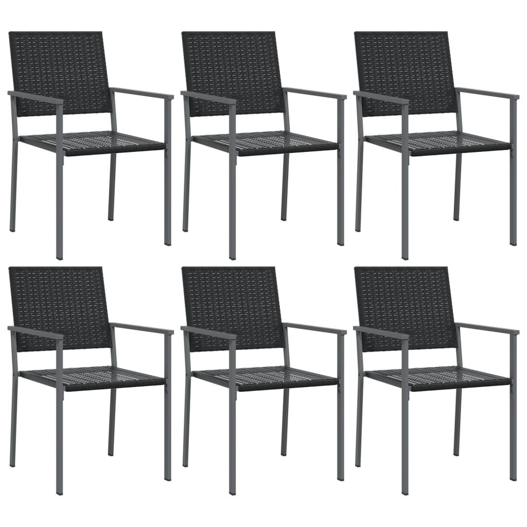Hagestoler 6 stk svart 54x62,5x89 cm polyrotting