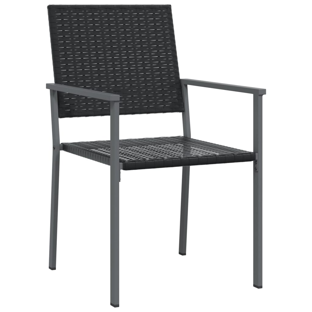 Hagestoler 6 stk svart 54x62,5x89 cm polyrotting