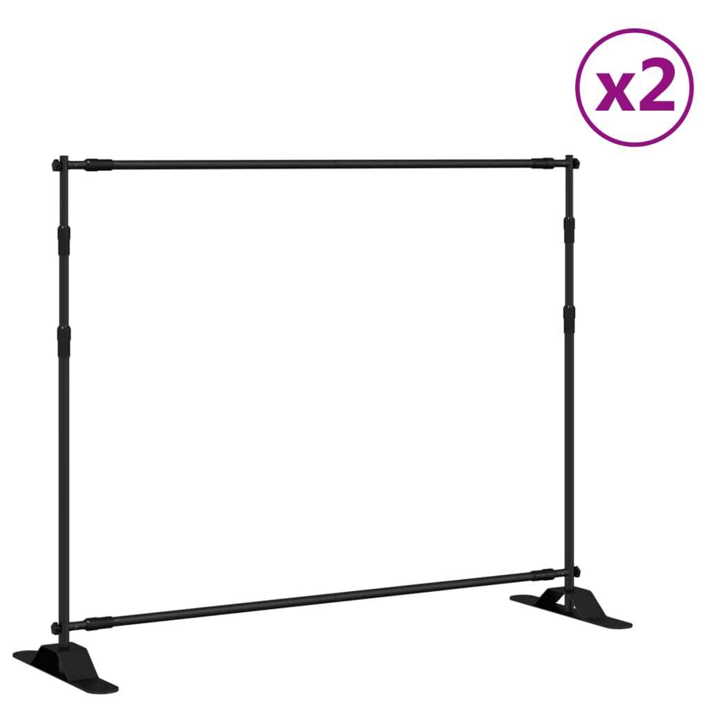 Bakgrunnsstativer 2 stk svart 254x243 cm stål