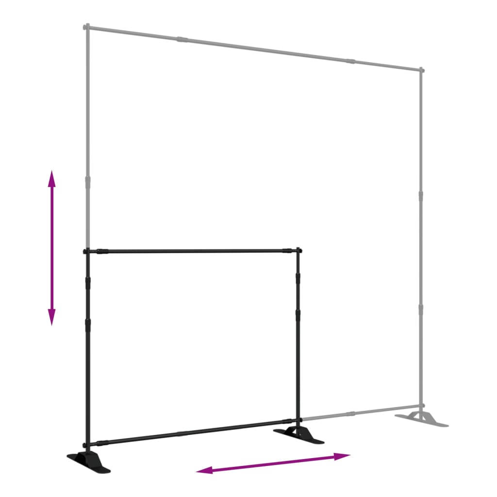 Bakgrunnsstativer 2 stk svart 254x243 cm stål