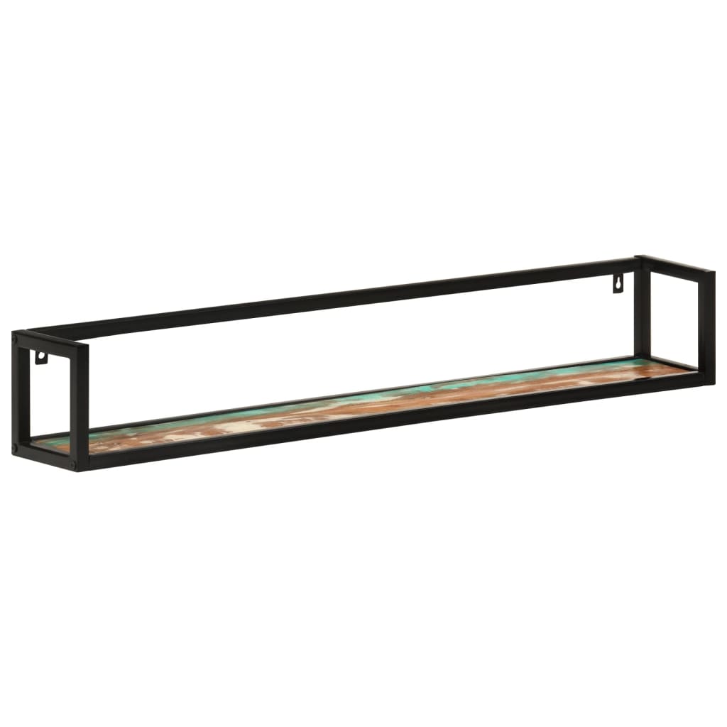 Vegghyller 2 stk 110x17x17 cm gjenvunnet heltre og jern