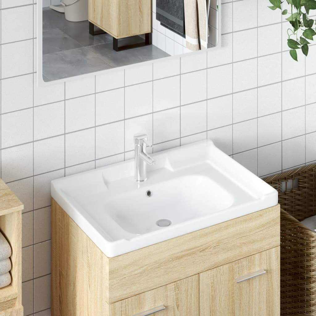 Baderomsvask hvit 71x48x23 cm rektangulær keramikk