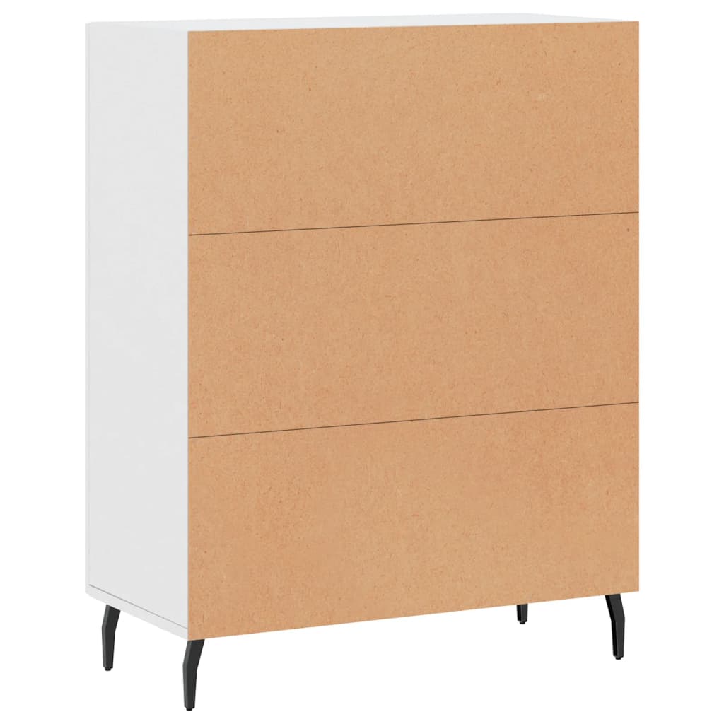 Skjenk hvit 69,5x34x90 cm konstruert tre