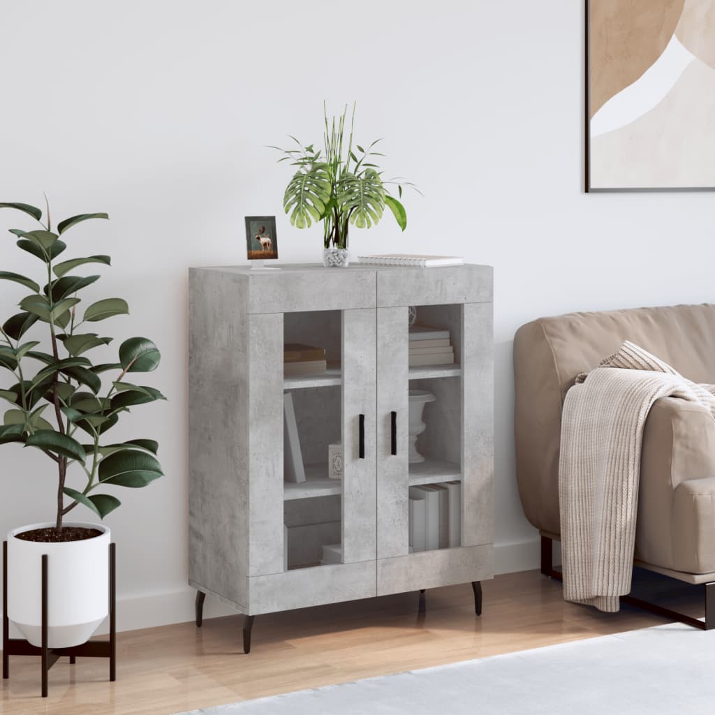 Skjenk betonggrå 69,5x34x90 cm konstruert tre vidaXL