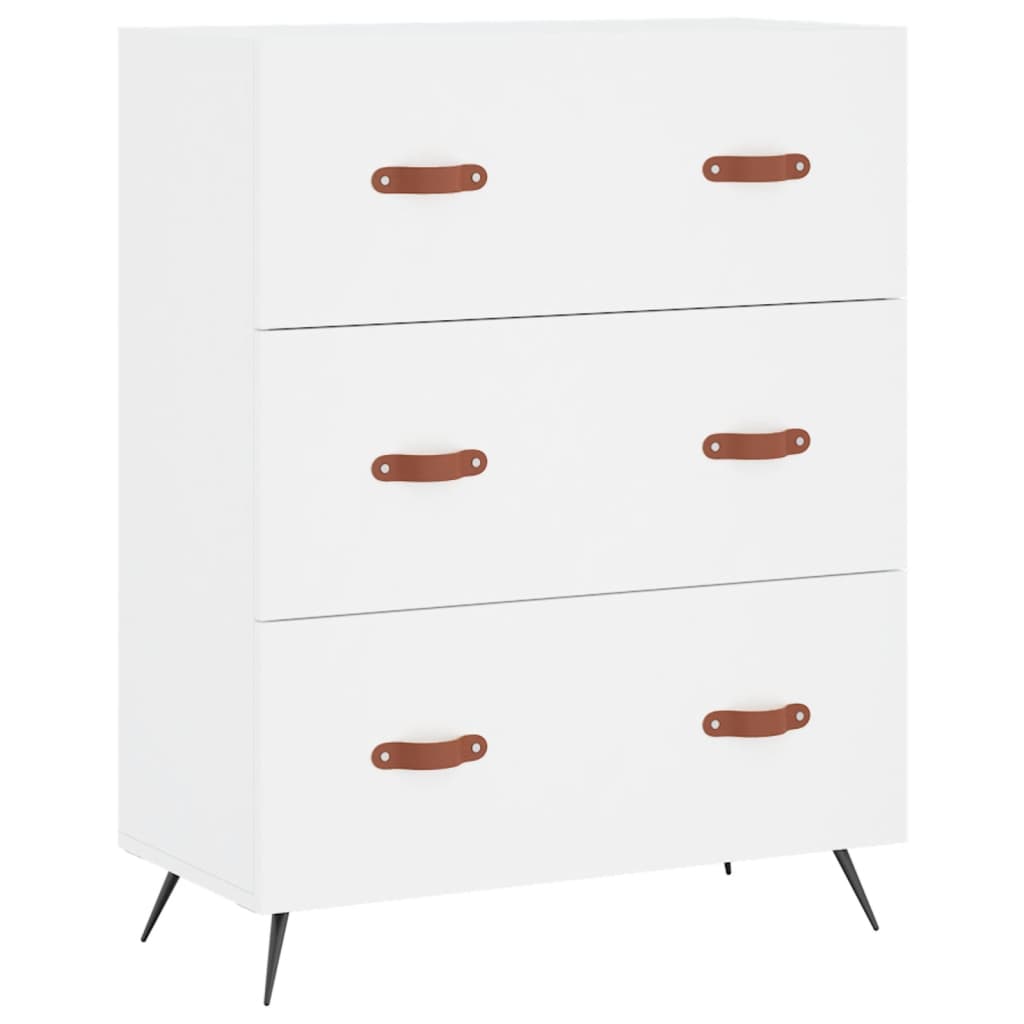 Kommode hvit 69,5x34x90 cm konstruert tre