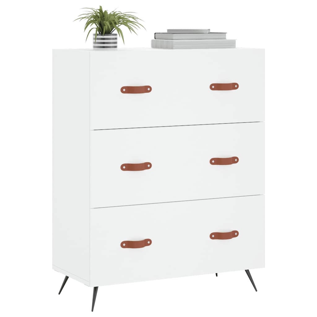 Kommode hvit 69,5x34x90 cm konstruert tre