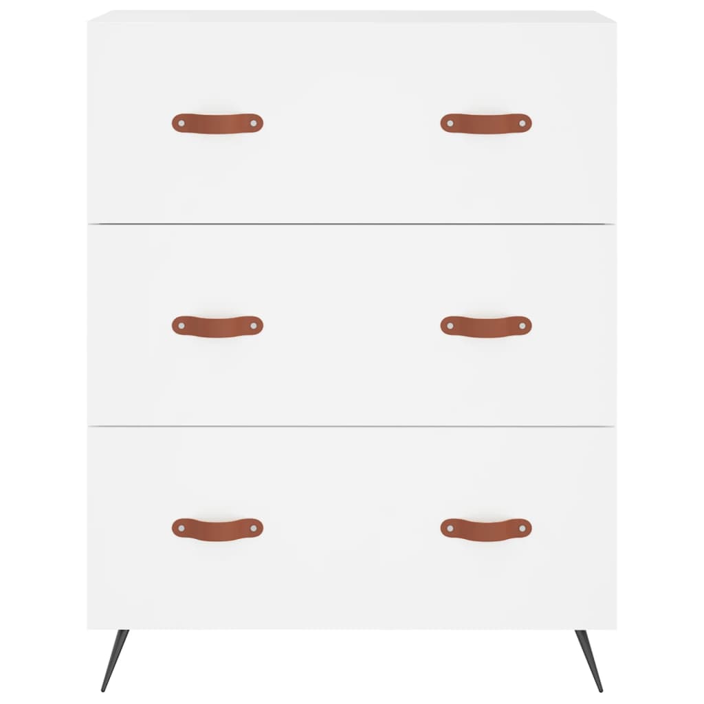 Kommode hvit 69,5x34x90 cm konstruert tre