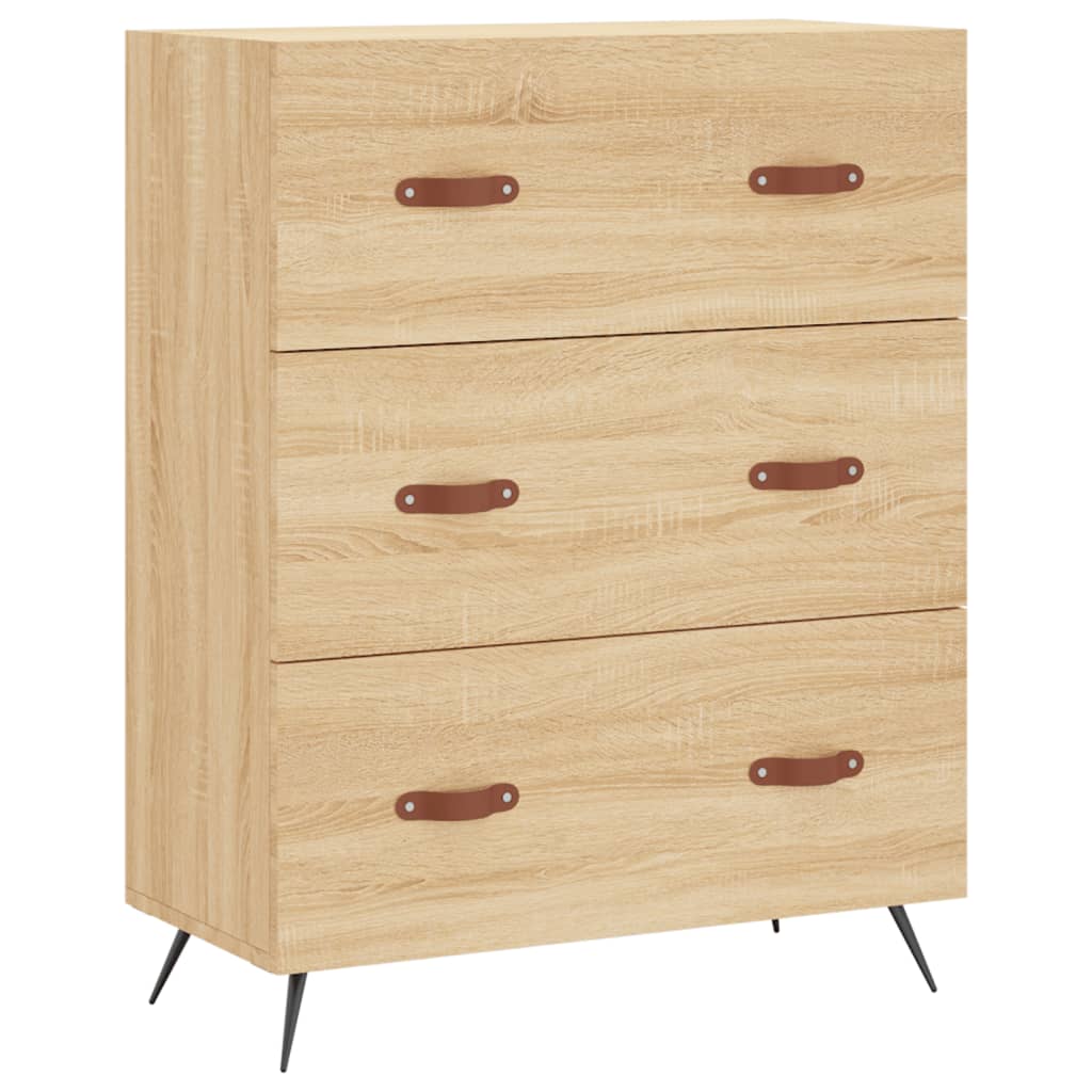 Kommode sonoma eik 69,5x34x90 cm konstruert tre