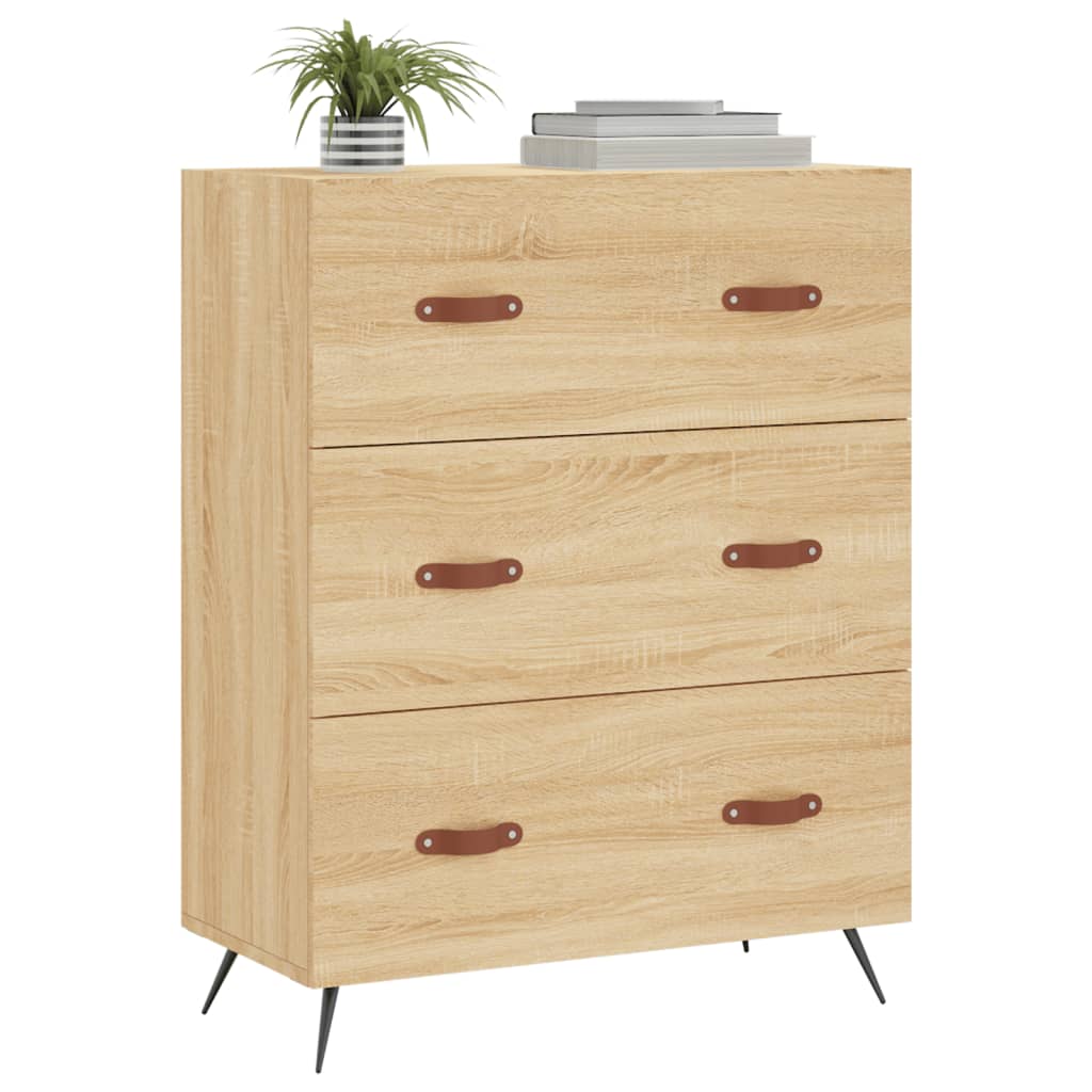 Kommode sonoma eik 69,5x34x90 cm konstruert tre