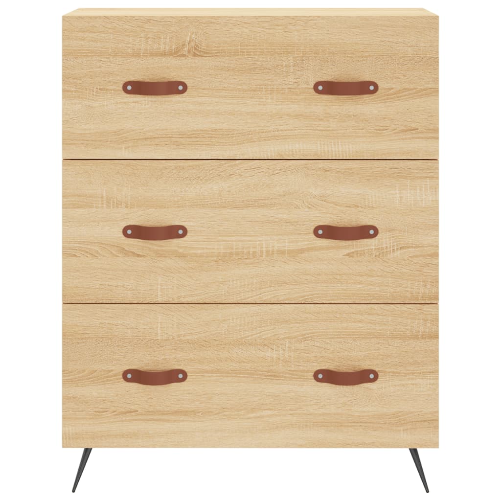Kommode sonoma eik 69,5x34x90 cm konstruert tre