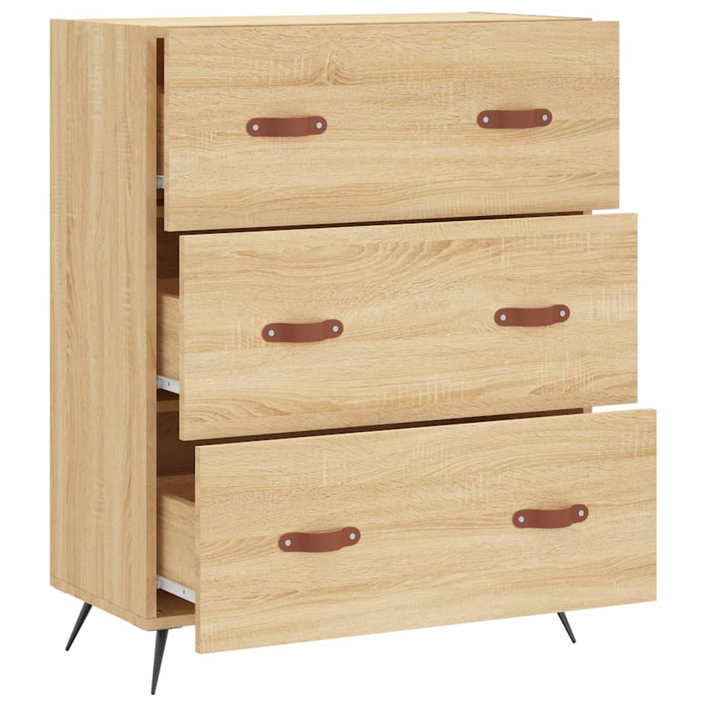Kommode sonoma eik 69,5x34x90 cm konstruert tre
