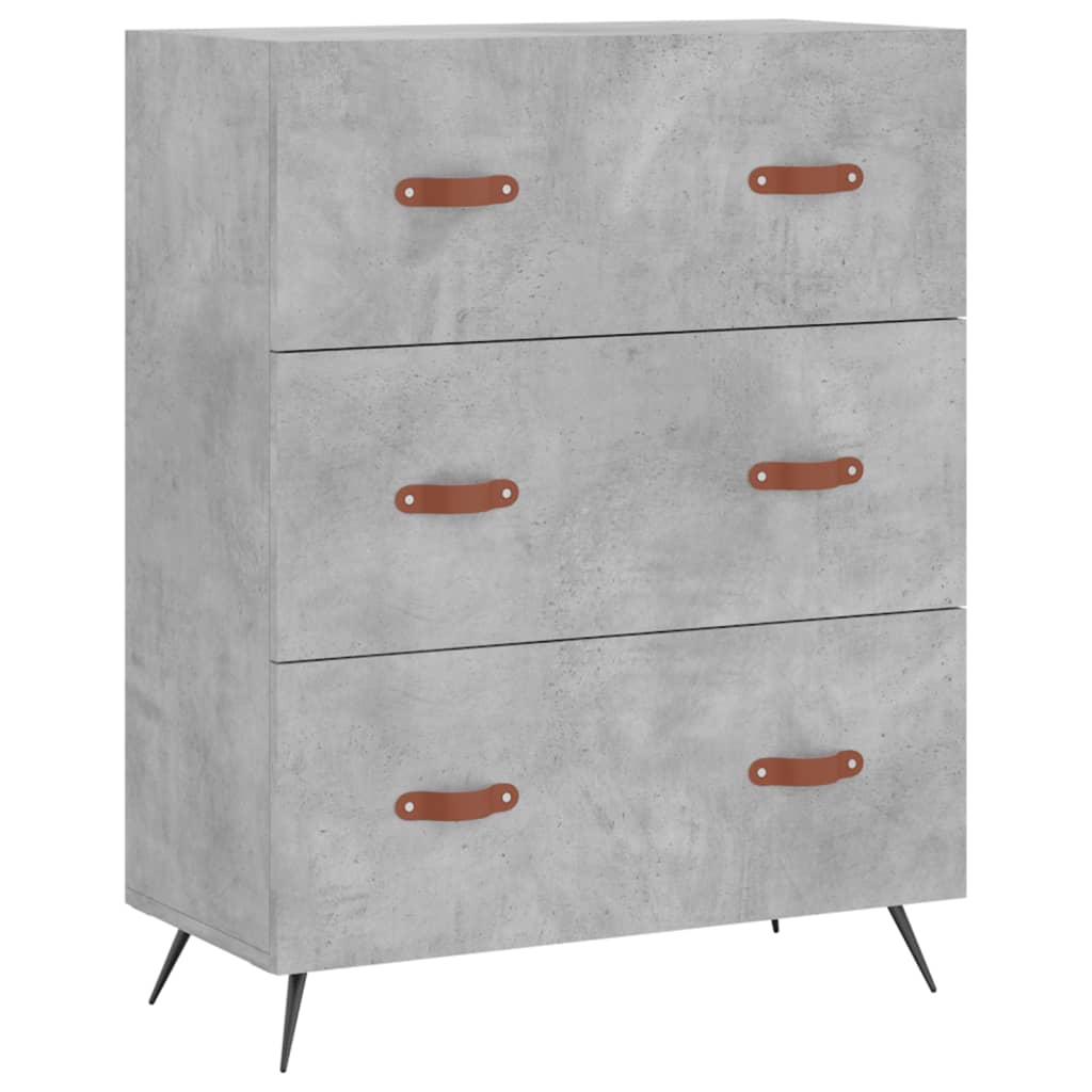 Kommode betonggrå 69,5x34x90 cm konstruert tre
