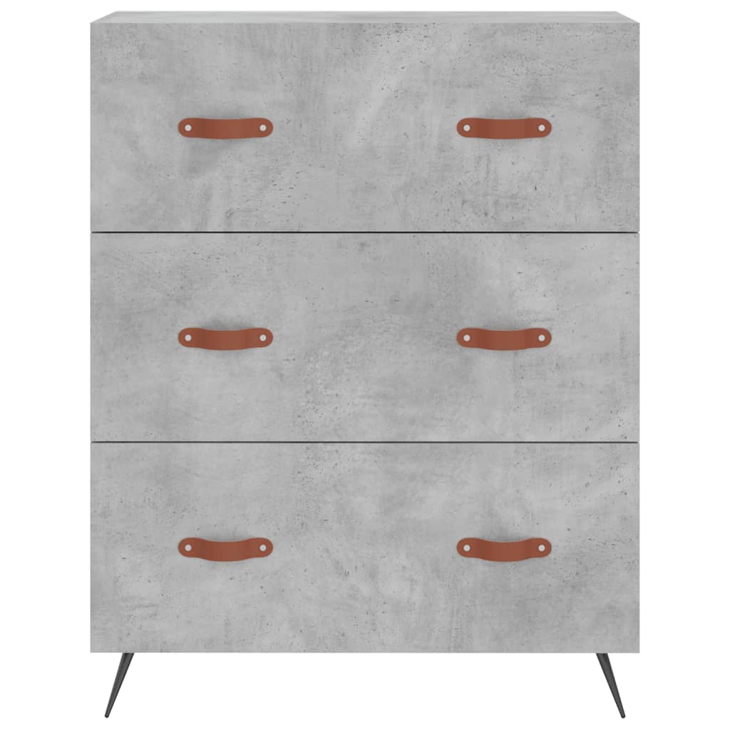 Kommode betonggrå 69,5x34x90 cm konstruert tre