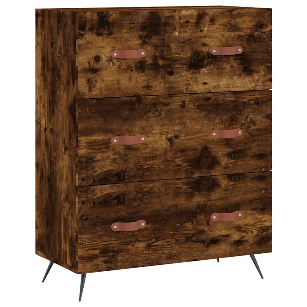 Kommode røkt eik 69,5x34x90 cm konstruert tre