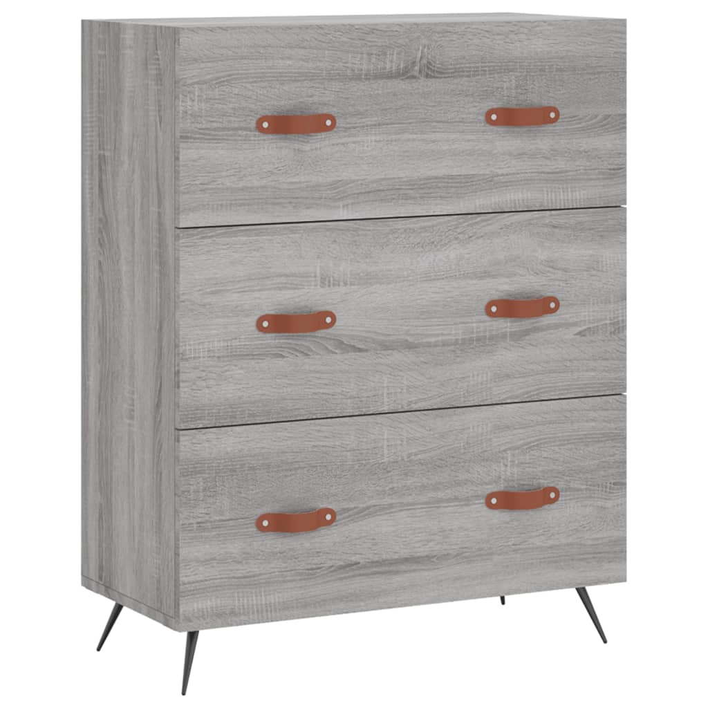 Kommode grå sonoma 69,5x34x90 cm konstruert tre