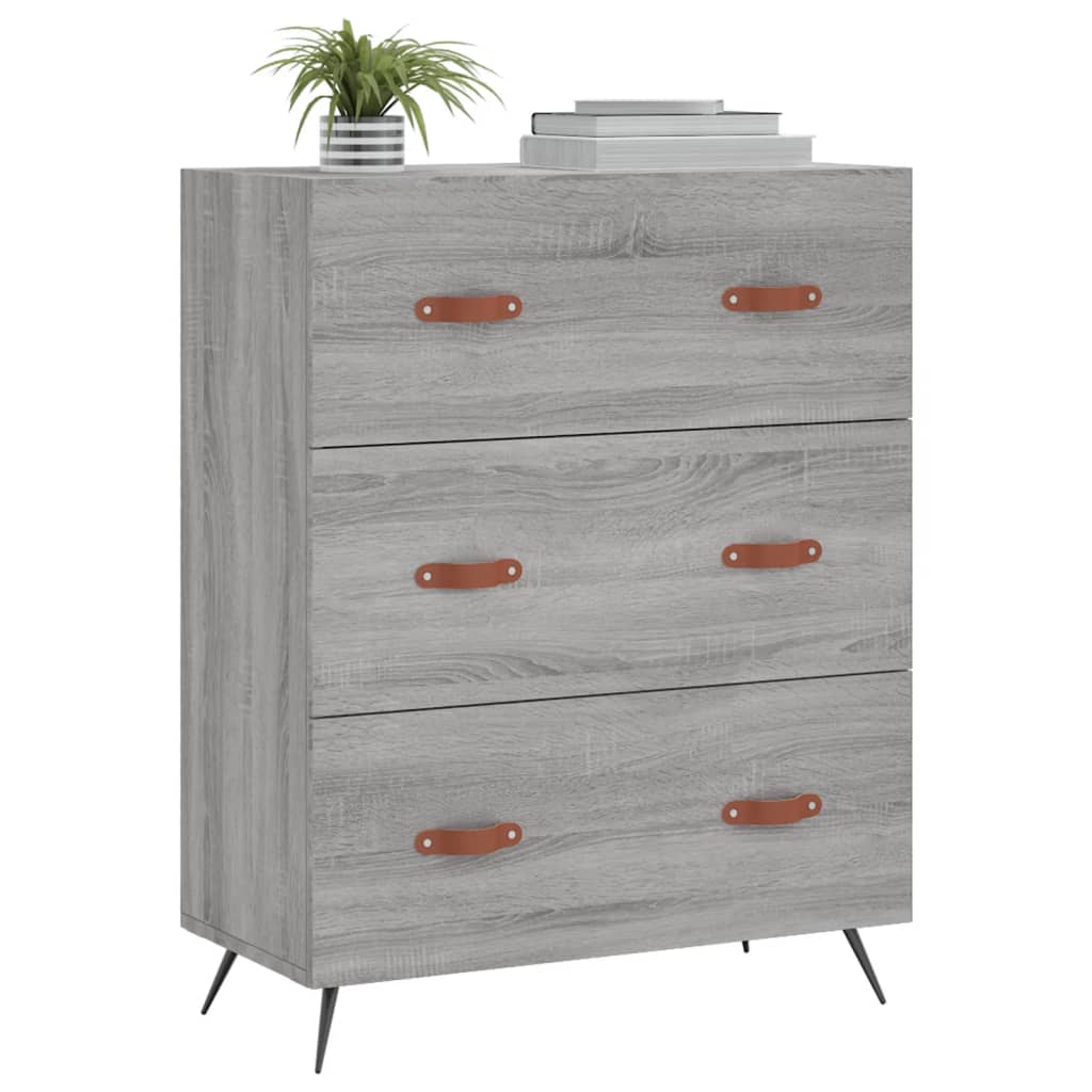 Kommode grå sonoma 69,5x34x90 cm konstruert tre
