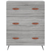 Kommode grå sonoma 69,5x34x90 cm konstruert tre
