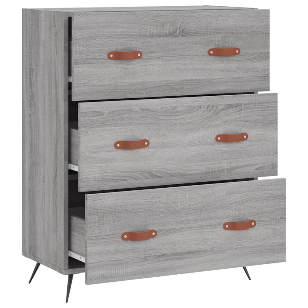 Kommode grå sonoma 69,5x34x90 cm konstruert tre