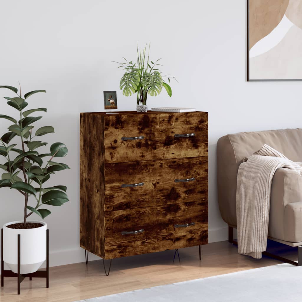 Skjenk røkt eik 69,5x34x90 cm konstruert tre