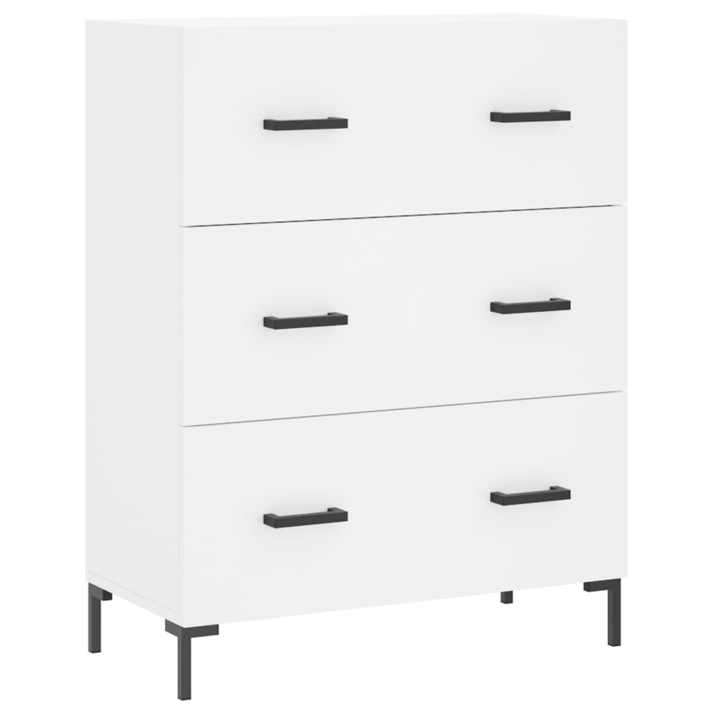 Skjenk hvit 69,5x34x90 cm konstruert tre