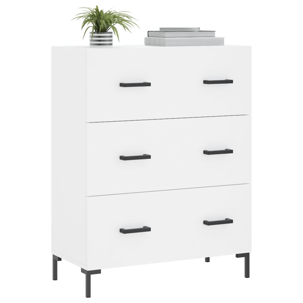 Skjenk hvit 69,5x34x90 cm konstruert tre