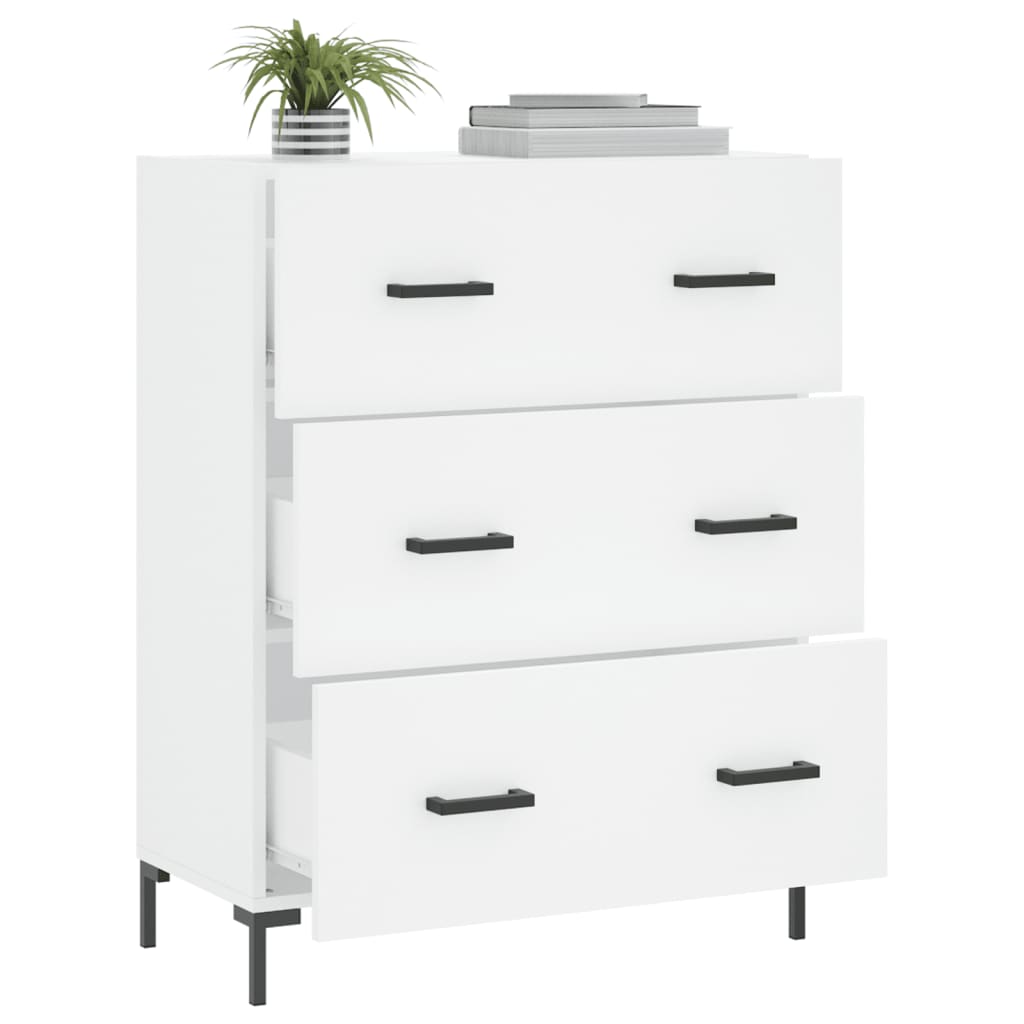Skjenk hvit 69,5x34x90 cm konstruert tre