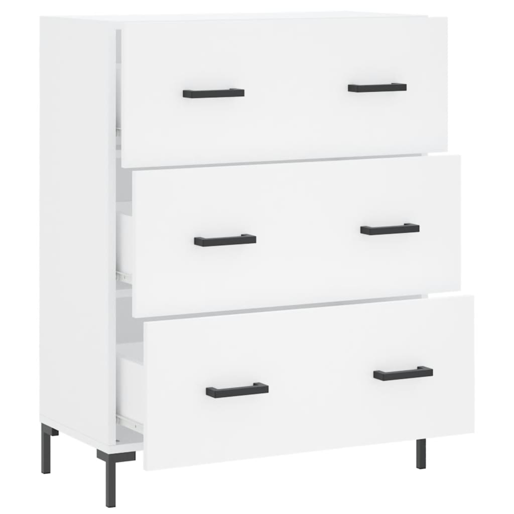 Skjenk hvit 69,5x34x90 cm konstruert tre