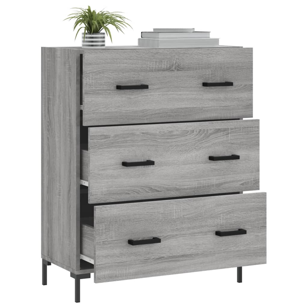 Skjenk grå sonoma 69,5x34x90 cm konstruert tre