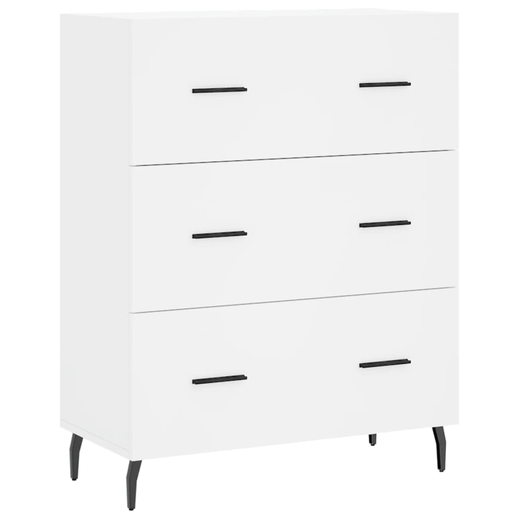 Skjenk hvit 69,5x34x90 cm konstruert tre