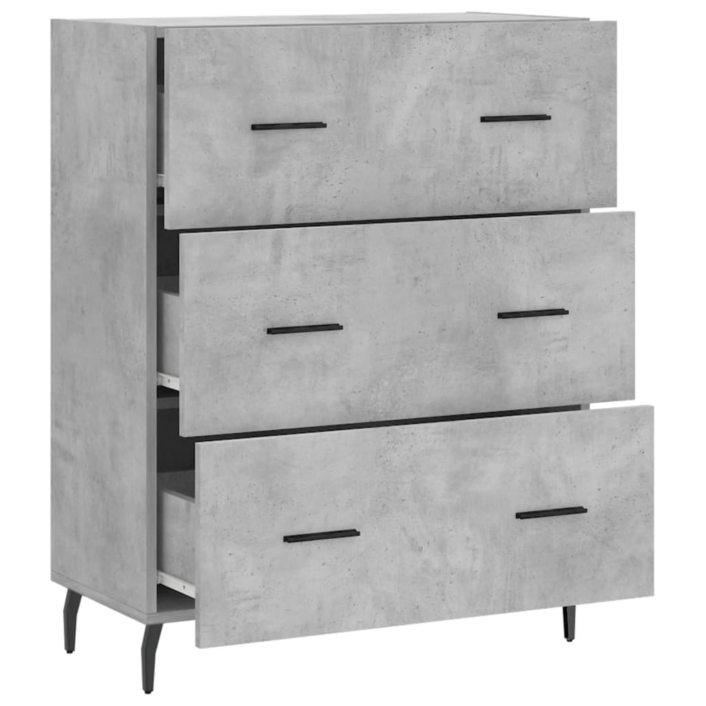 Skjenk betonggrå 69,5x34x90 cm konstruert tre vidaXL