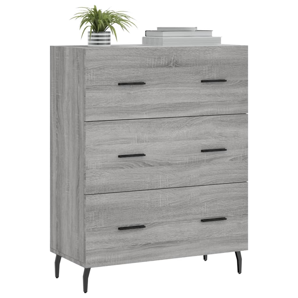 Skjenk grå sonoma 69,5x34x90 cm konstruert tre