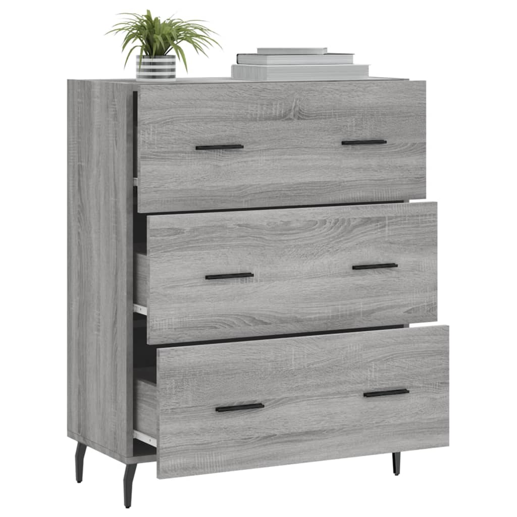 Skjenk grå sonoma 69,5x34x90 cm konstruert tre