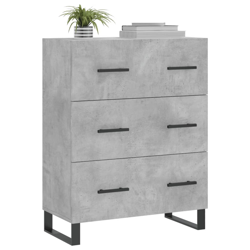 Skjenk betonggrå 69,5x34x90 cm konstruert tre vidaXL