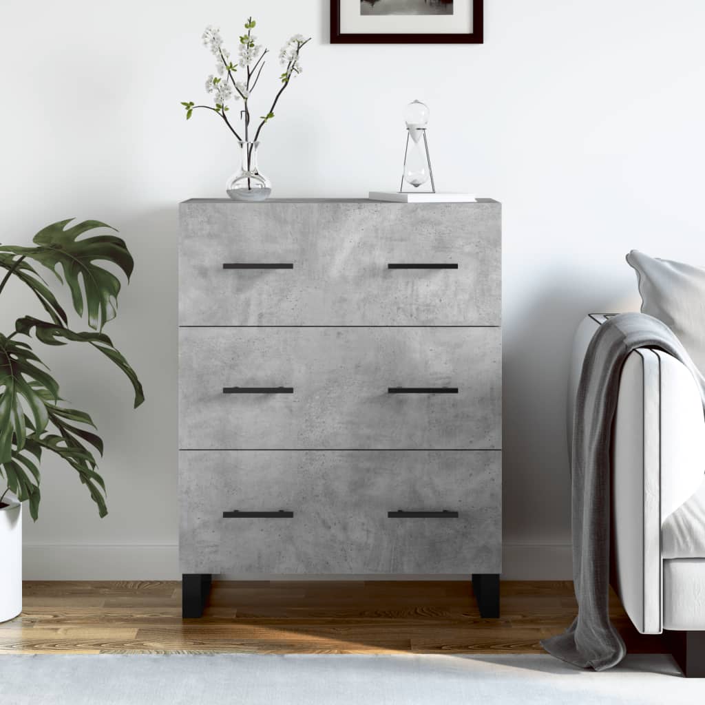 Skjenk betonggrå 69,5x34x90 cm konstruert tre vidaXL