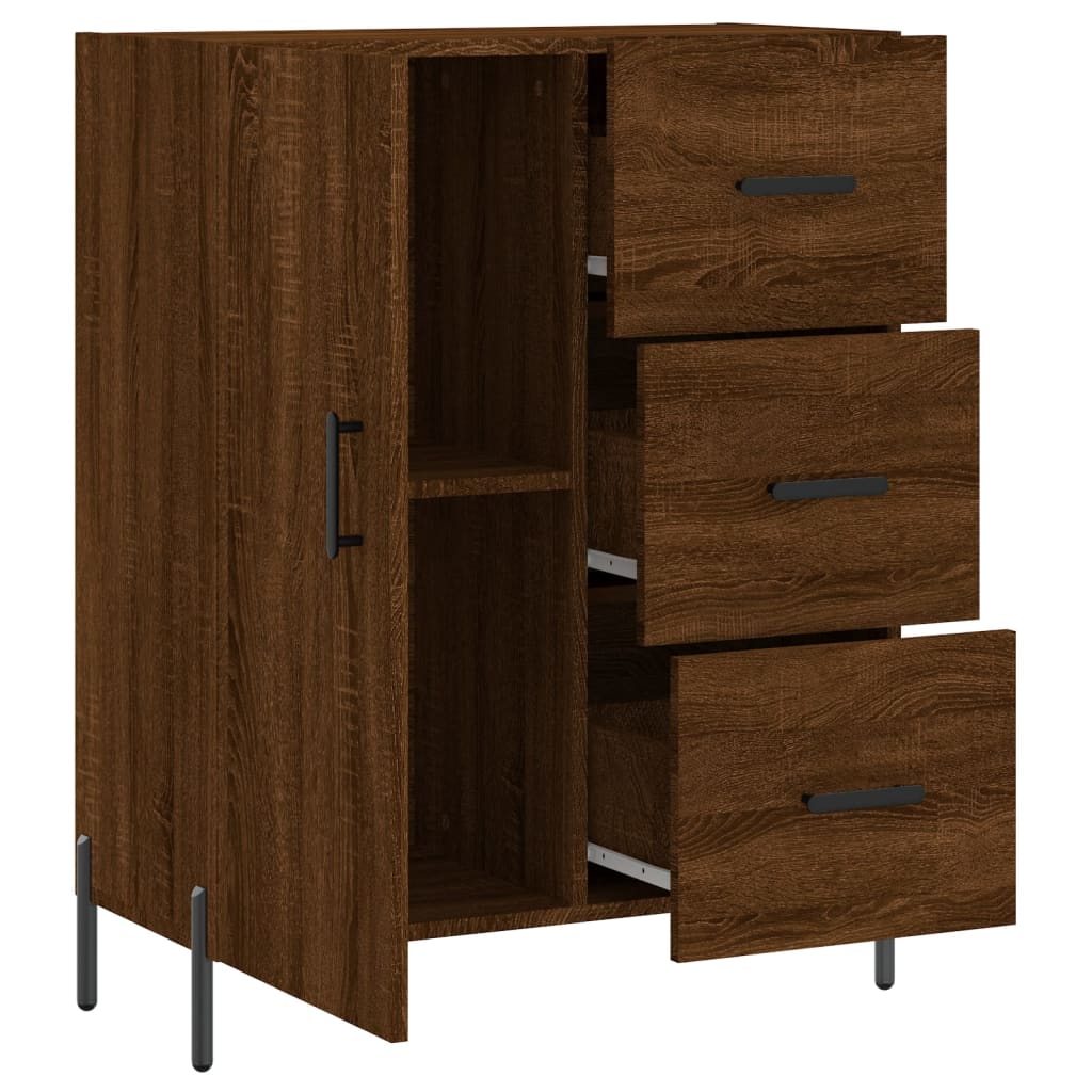 Skjenk brun eik 69,5x34x90 cm konstruert tre vidaXL