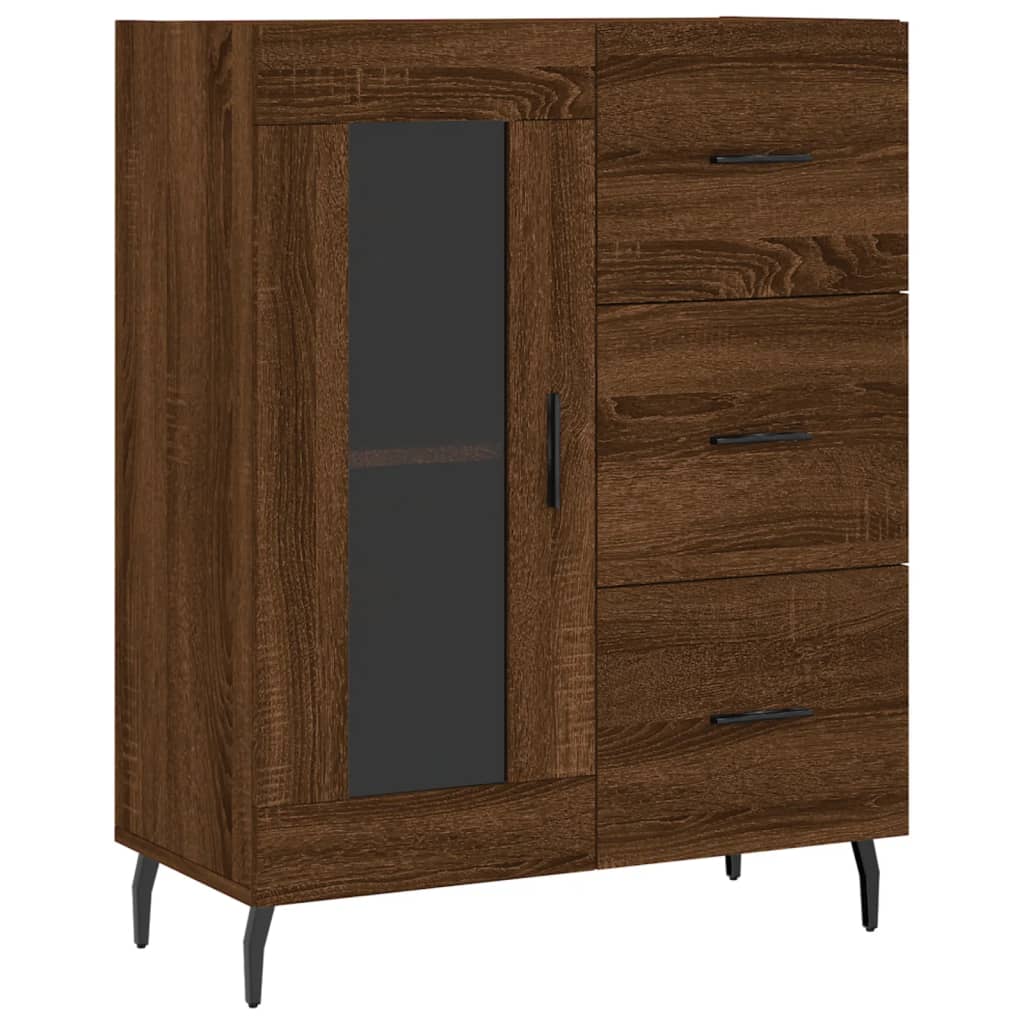 Skjenk brun eik 69,5x34x90 cm konstruert tre