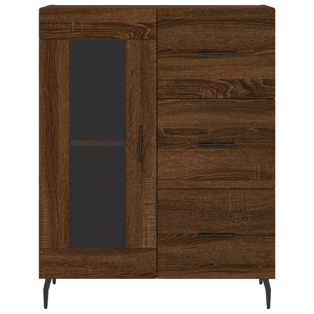 Skjenk brun eik 69,5x34x90 cm konstruert tre