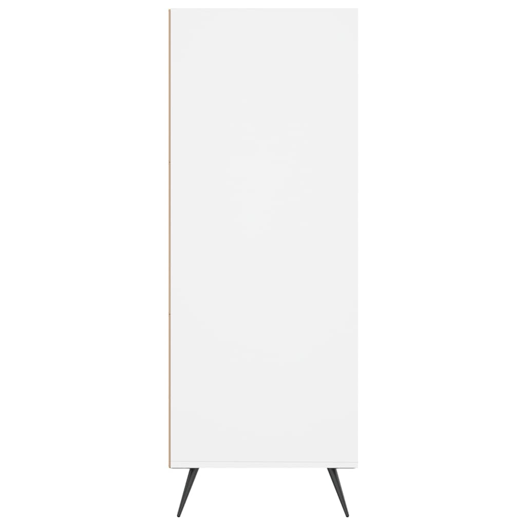 Bokhylle hvit 69,5x32,5x90 cm konstruert tre