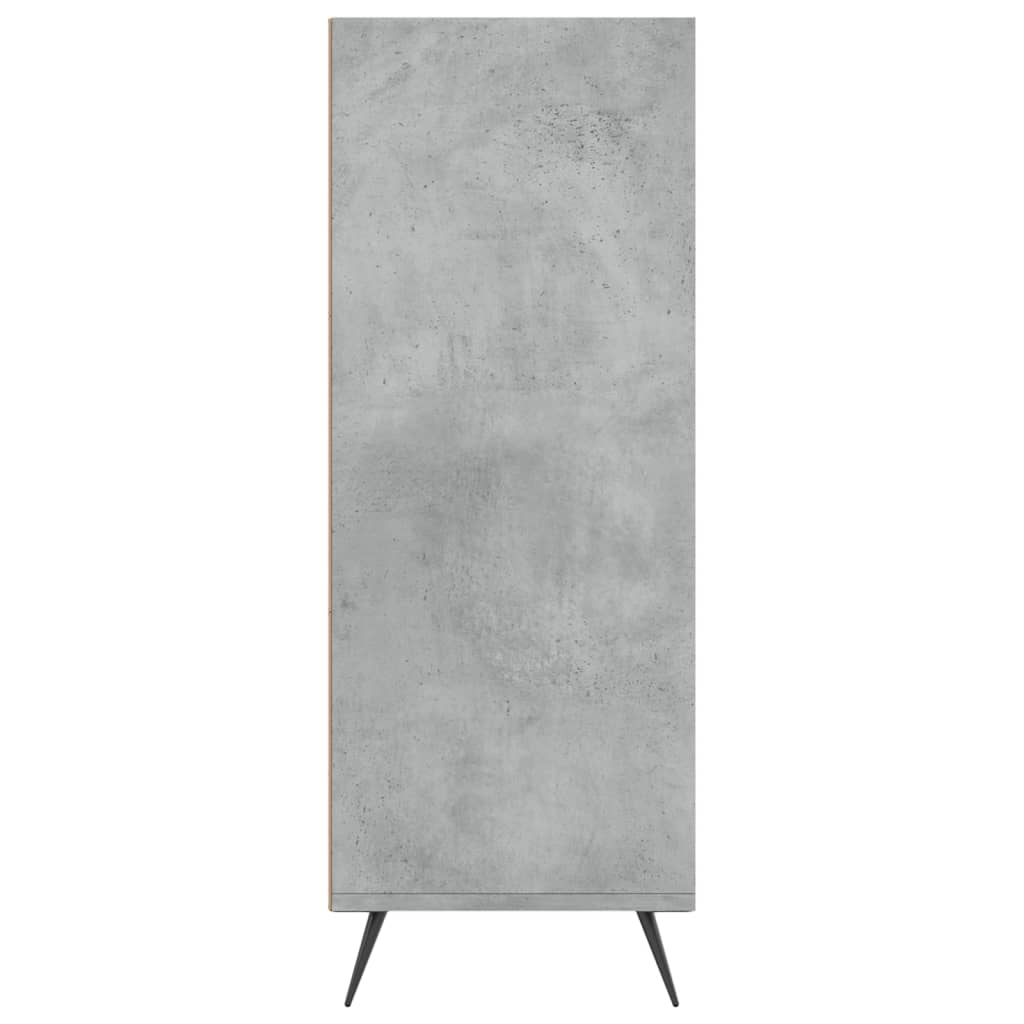 Bokhylle betonggrå 69,5x32,5x90 cm konstruert tre
