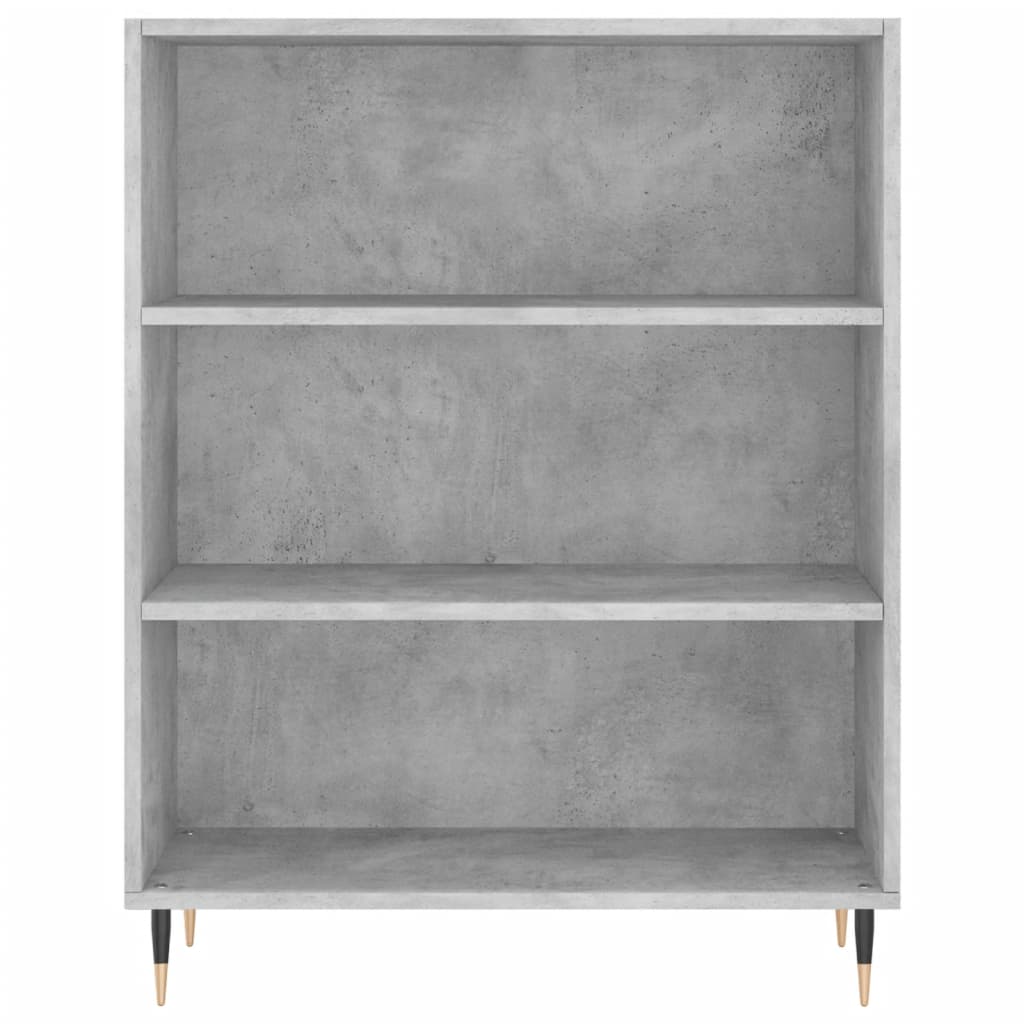Bokhylle betonggrå 69,5x32,5x90 cm konstruert tre