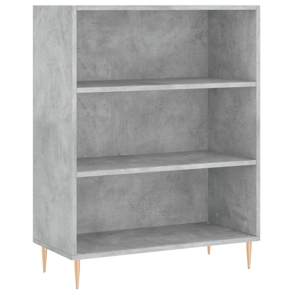 Bokhylle betonggrå 69,5x32,5x90 cm konstruert tre