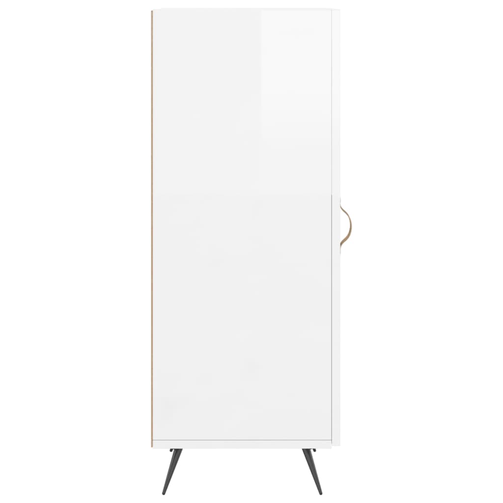 Skjenk høyglans hvit 34,5x34x90 cm konstruert tre