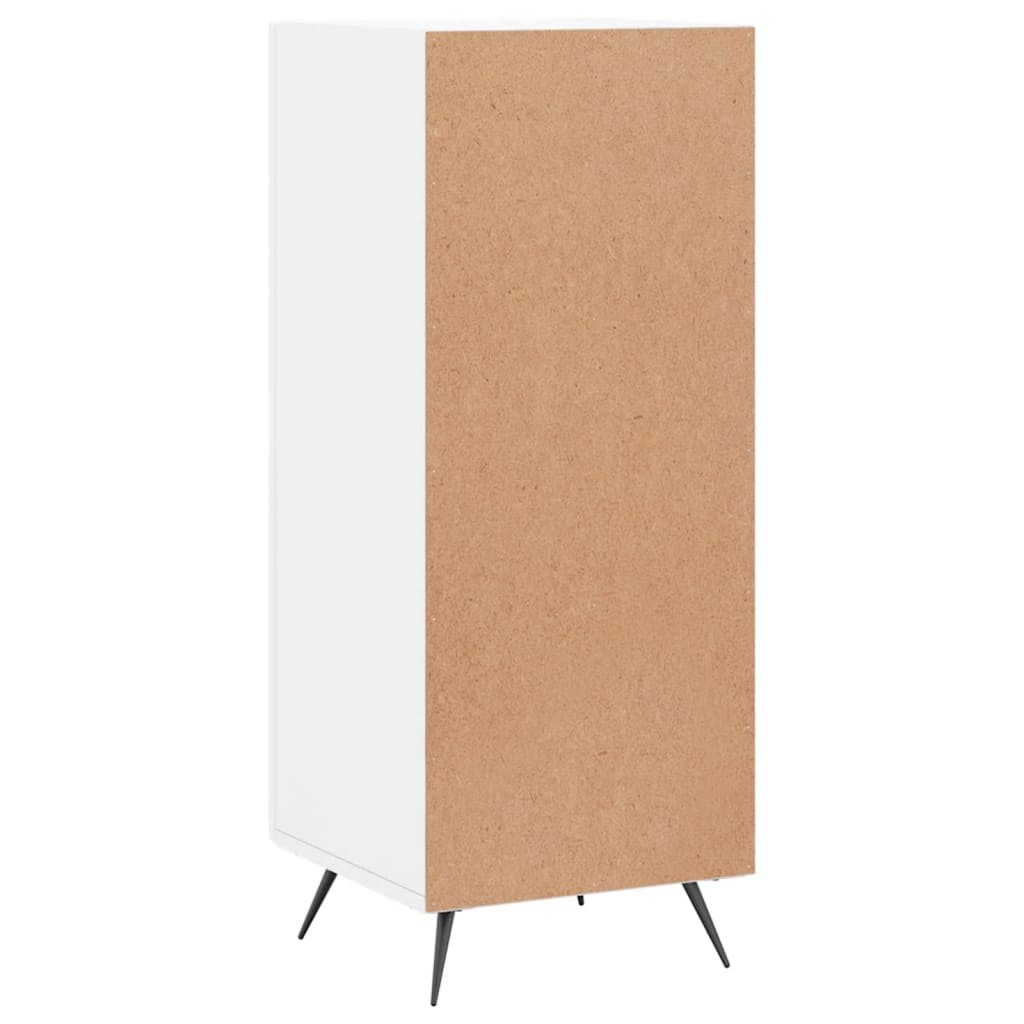 Skjenk høyglans hvit 34,5x34x90 cm konstruert tre
