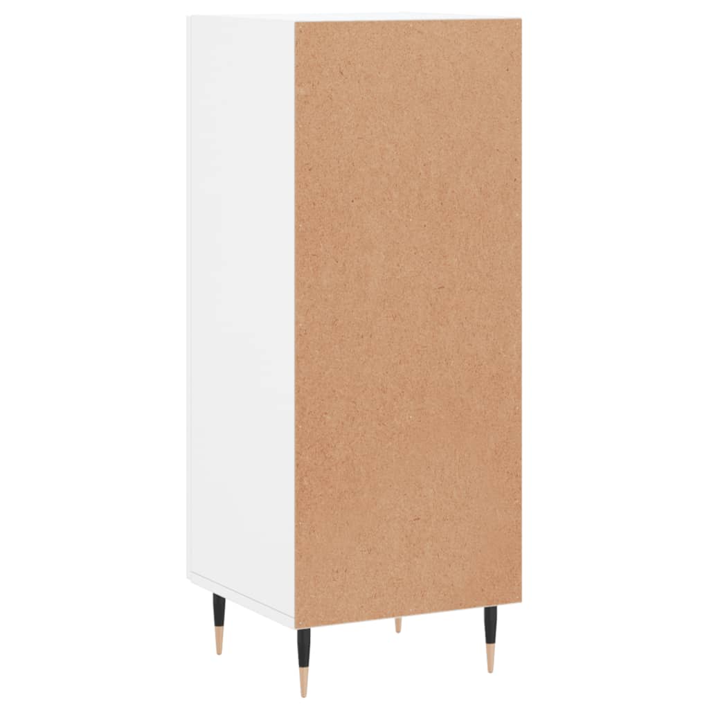 Skjenk høyglans hvit 34,5x34x90 cm konstruert tre