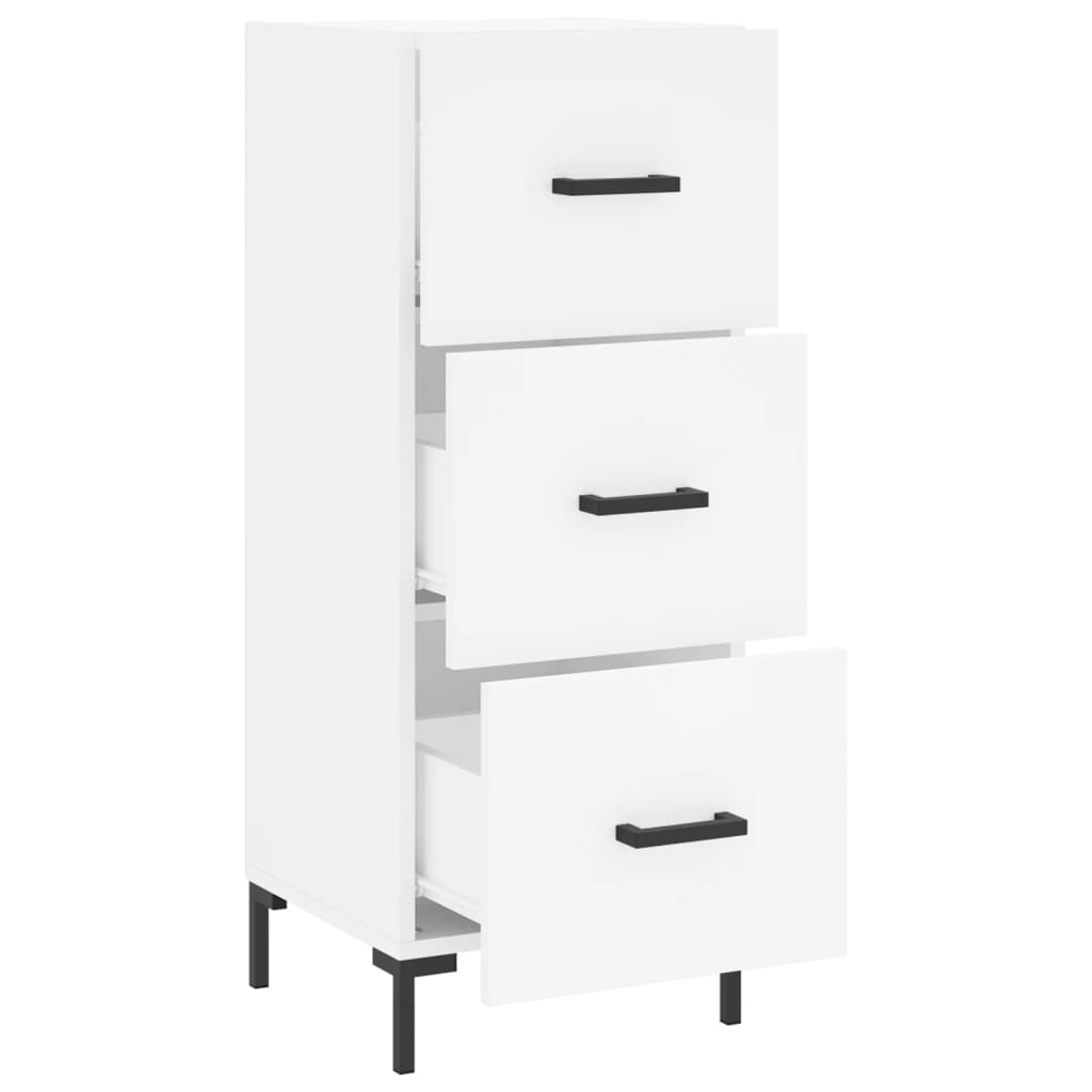 Skjenk hvit 34,5x34x90 cm konstruert tre