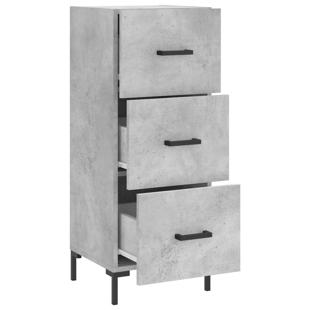 Skjenk betonggrå 34,5x34x90 cm konstruert tre vidaXL