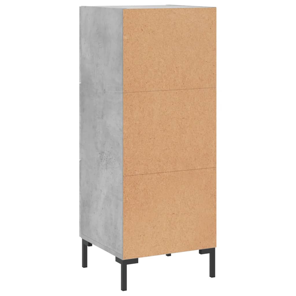 Skjenk betonggrå 34,5x34x90 cm konstruert tre vidaXL
