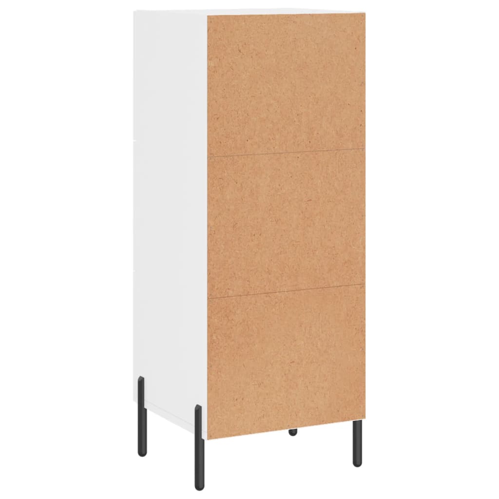 Skjenk høyglans hvit 34,5x34x90 cm konstruert tre