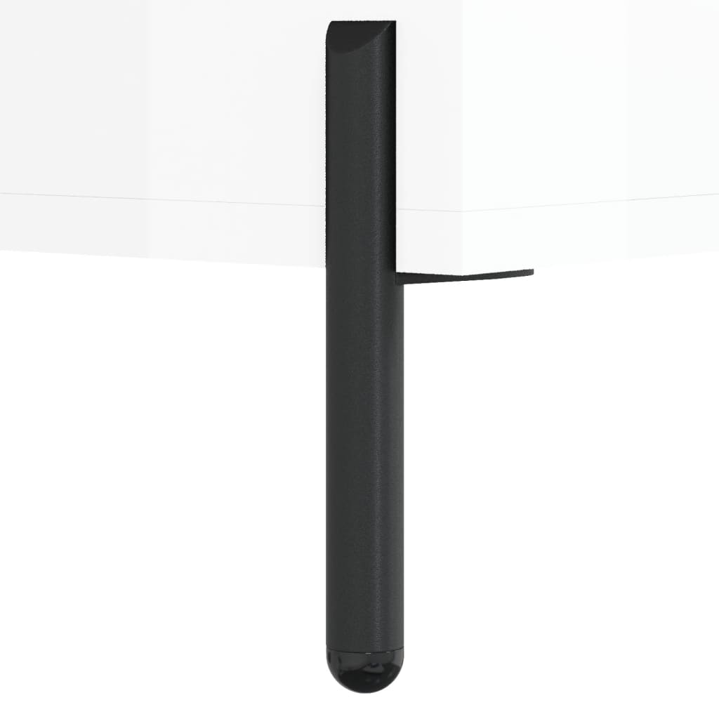 Skjenk høyglans hvit 34,5x34x90 cm konstruert tre