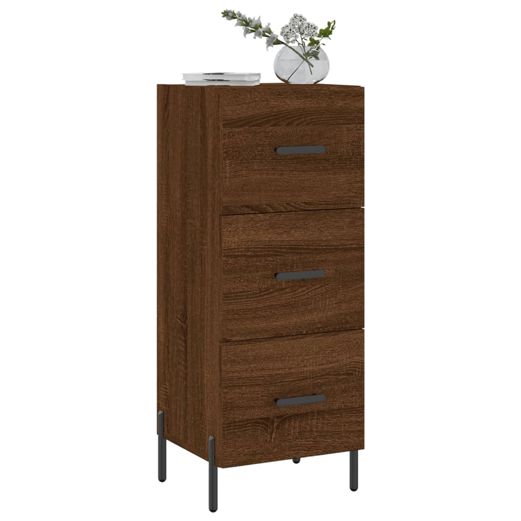 Skjenk brun eik 34,5x34x90 cm konstruert tre